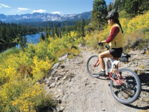 Mountain biking at Mammoth Lakes Basin, Mono County, CA